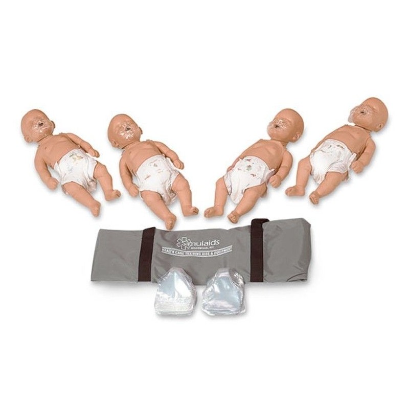 Simulaids Sani-Baby CPR Manikin 4-pk w/Carry Bag