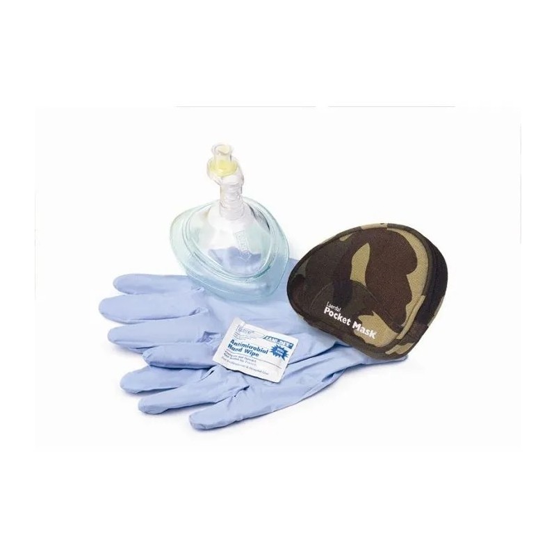 Laerdal Pocket Mask w Gloves in Nylon Camouflage Case