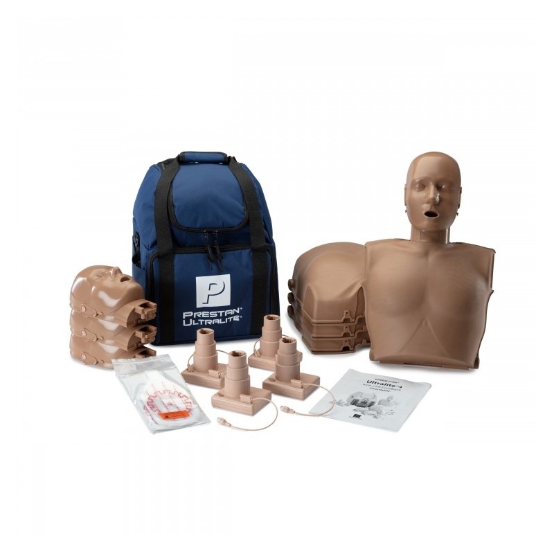 PRESTAN Ultralite Manikins w/CPR Feedback 4-Pack Dark Skin Tone