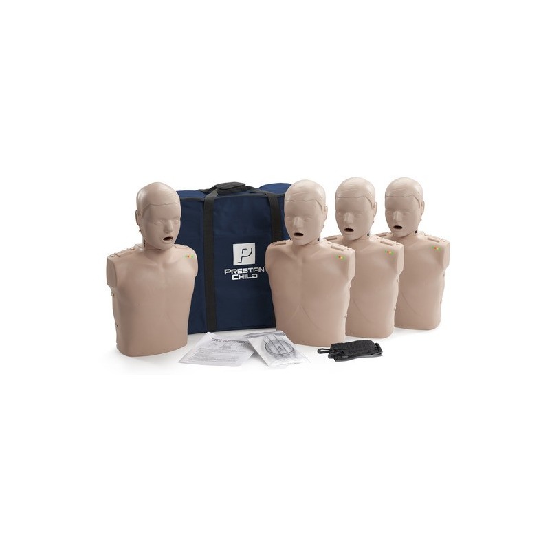 PRESTAN Professional Child Skin Manikin 4-Pack with CPR Monitor Medium Skin Tone