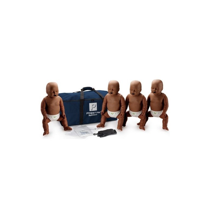 PRESTAN Professional Infant Manikin 4-Pack with CPR Monitor Dark Skin Tone