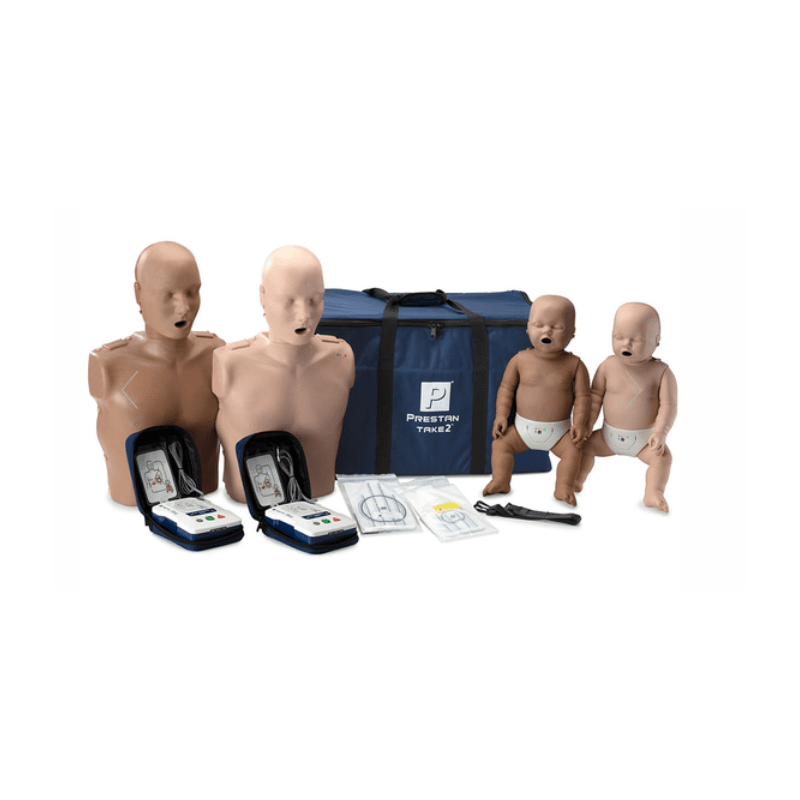 PRESTAN Professional TAKE2 Manikins and AED Trainers Package - Various Skin Tones