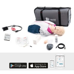 Laerdal Rechargeable Resusci Anne QCPR Torso w Airway Head w Carry Bag