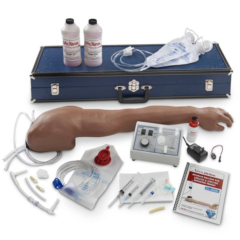 Life-form Advanced Venipuncture and Injection Arm with IV Arm Circulation Pump Dark Skin Tone