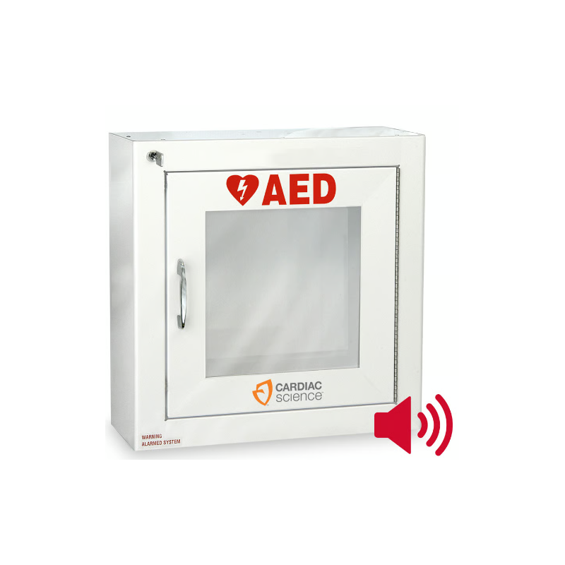 Cardiac Science Semi-Recessed Wall Cabinet with Alarm, Security Enabled