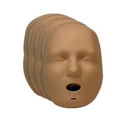 PRESTAN Faces for the Professional Jaw Thrust Adult Dark Skin Manikin 4-Pack