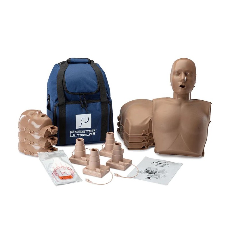 PRESTAN Ultralite Manikins 4-Pack Without CPR Monitor Dark Skin Tone